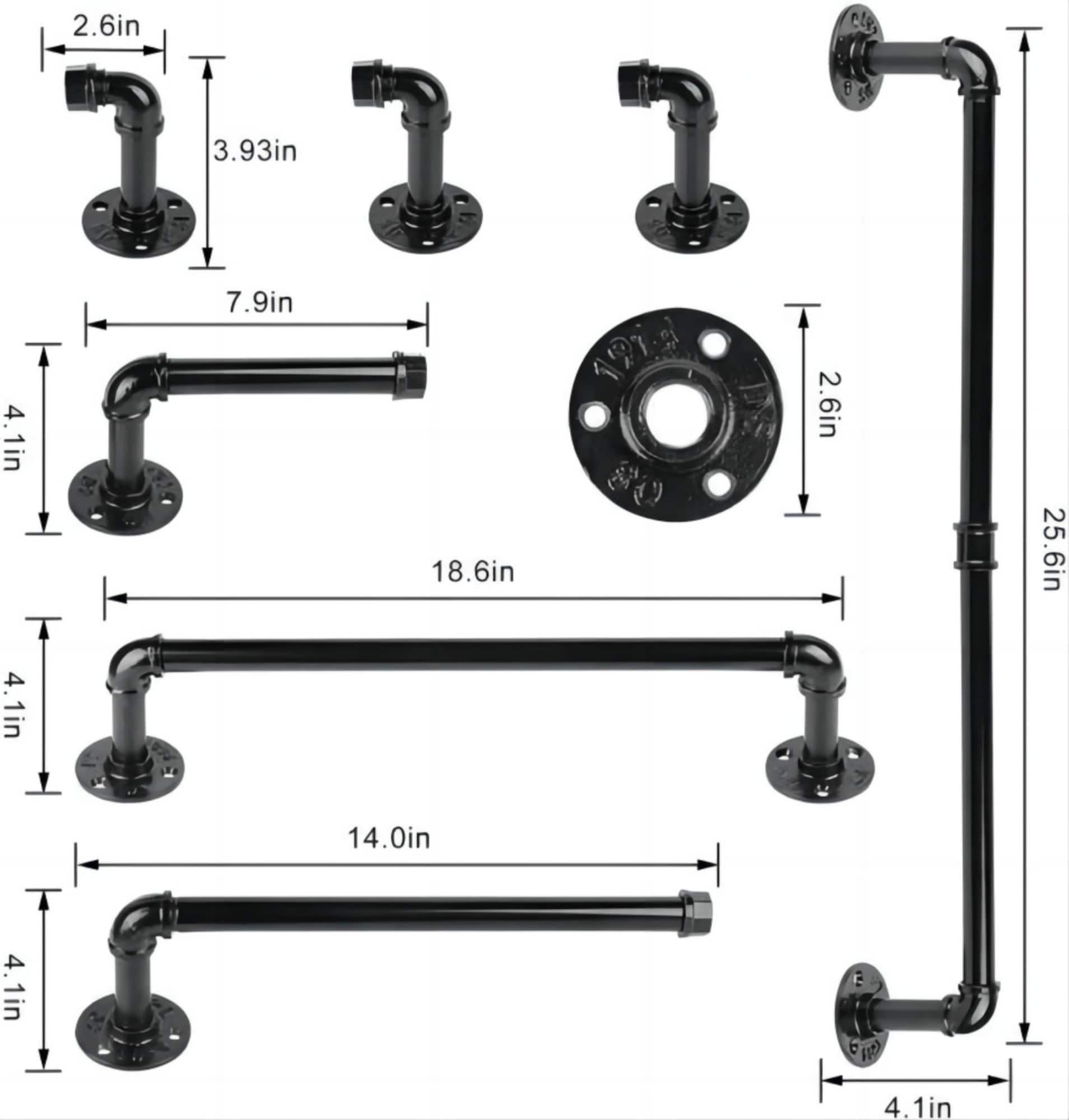 NEX™ 7-Piece Black Wall-Mounted Toilet Paper Roll Holder Set